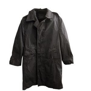 Men's Black Trenxh Coat With Cap